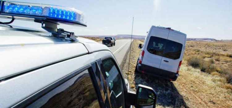 A police van that noticed the speeding of the Danish Saab driver