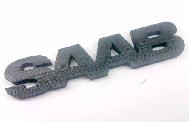 Printed 3D Saab logo