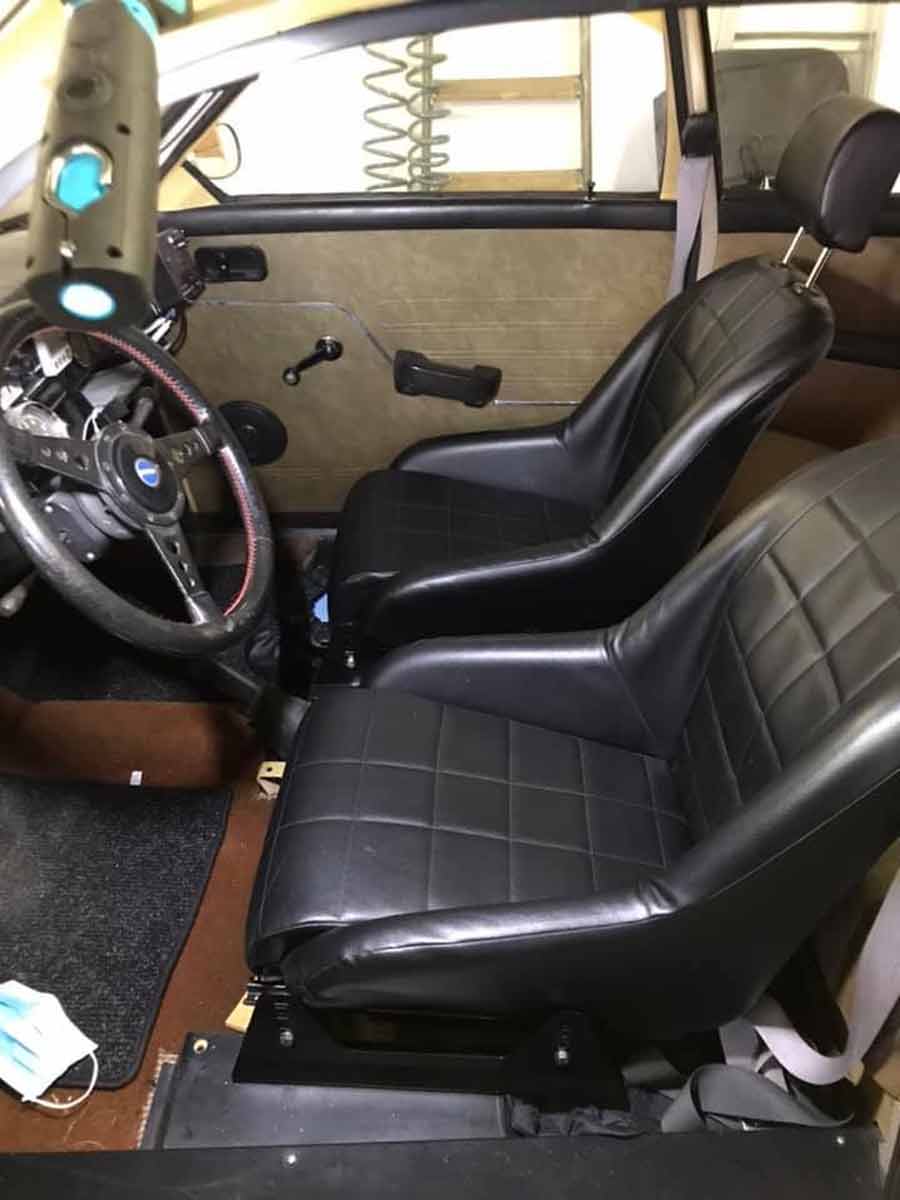 Racing Saab 96 interior