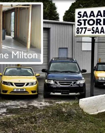 The SAAAB Store in Florida—standing resilient but battered after Hurricane Milton's floodwaters. Help rebuild this haven for Saab enthusiasts.