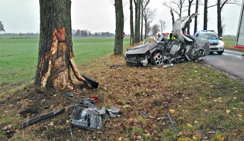 saab 9-3 collided witha tree