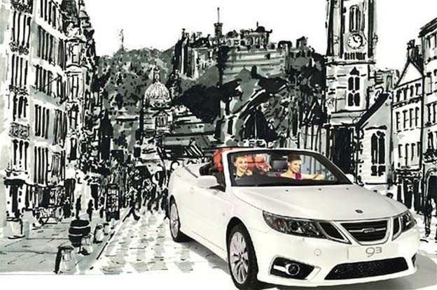 What better way to see the any city's top sights than in the super stylish Saab 9-3 convertible