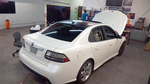 Finish wrapping Saab 9-3 Aero