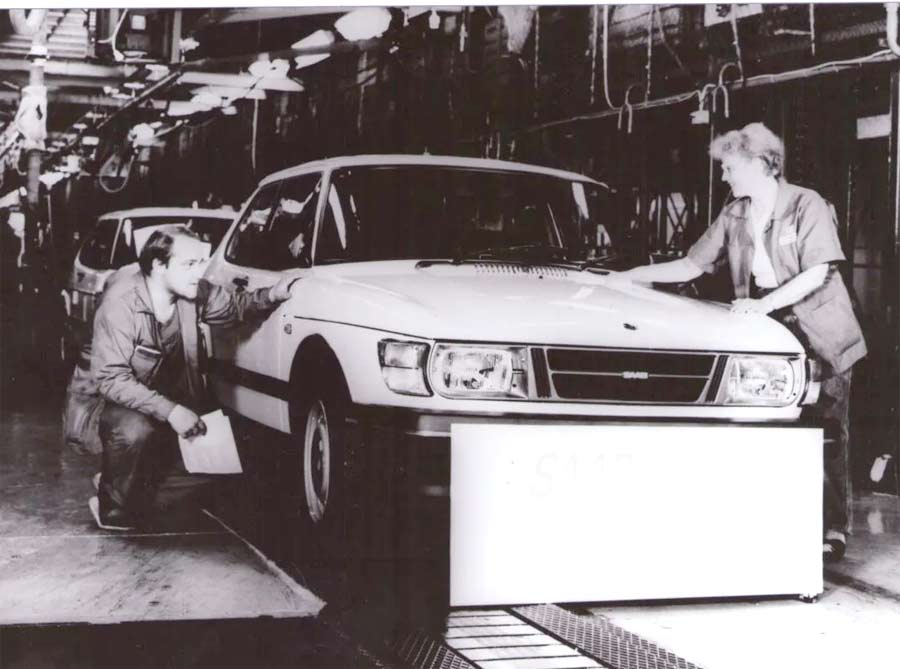 The last Saab 90 to come off the production line at the Valment Automotive plant in Finland