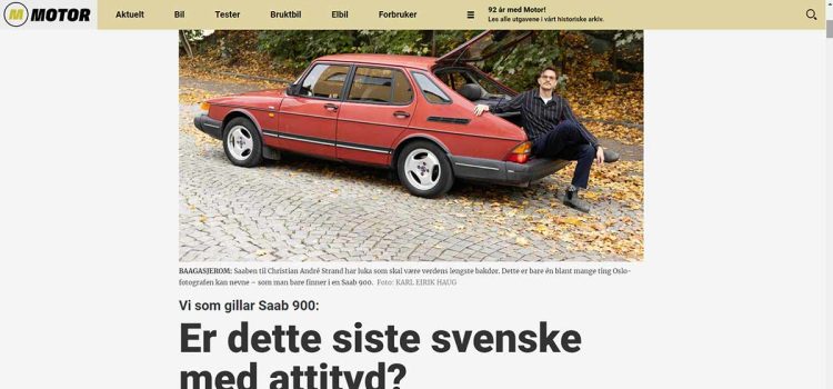 Christian André Strand, a photographer and his Saab 900 in Motor article