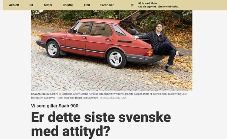 Christian André Strand, a photographer and his Saab 900 in Motor article