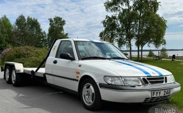 The Saab 900 Solstad Transporter, a unique vehicle modified by Robert Solstad, recently sold for $29,500 at auction, showcasing its exceptional design and functionality.