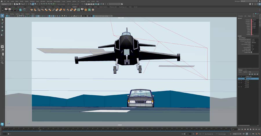 Taking Flight in Style: Auburn Hodgson's 3D Rendition featuring SAAB 900 and Griffin Jet—an Artistic Tribute to Tony Scott's Vision."