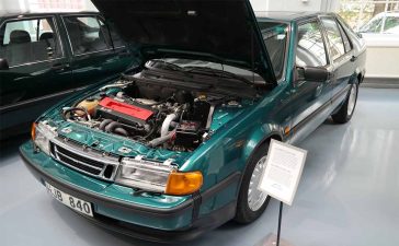 The 1992 Saab 9000 CS 4WD on display at the Saab Museum in Trollhättan, Sweden, Photo by: Njål Langeland at Saab Car Festival 2024