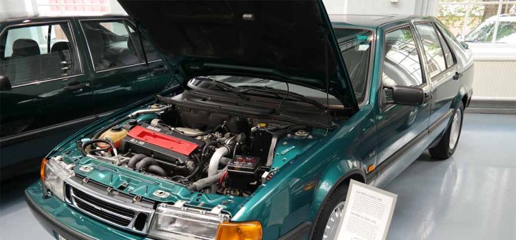 The 1992 Saab 9000 CS 4WD on display at the Saab Museum in Trollhättan, Sweden, Photo by: Njål Langeland at Saab Car Festival 2024