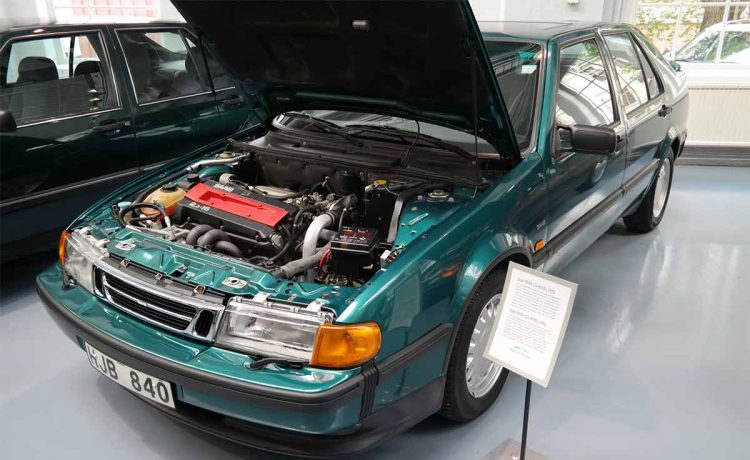 The 1992 Saab 9000 CS 4WD on display at the Saab Museum in Trollhättan, Sweden, Photo by: Njål Langeland at Saab Car Festival 2024