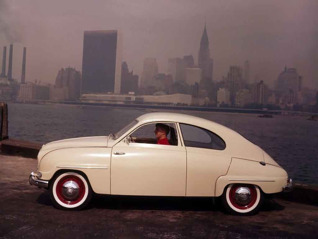 Saab 93: A Swedish Icon Finds Its Way to the Bustling Docks of New York City