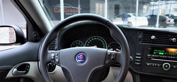 New Leater steering wheel for Saab