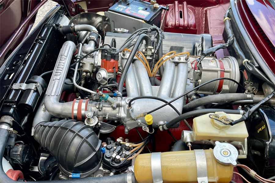 Explore the heart of automotive engineering - the engine bay of this meticulously restored Saab 99 Turbo