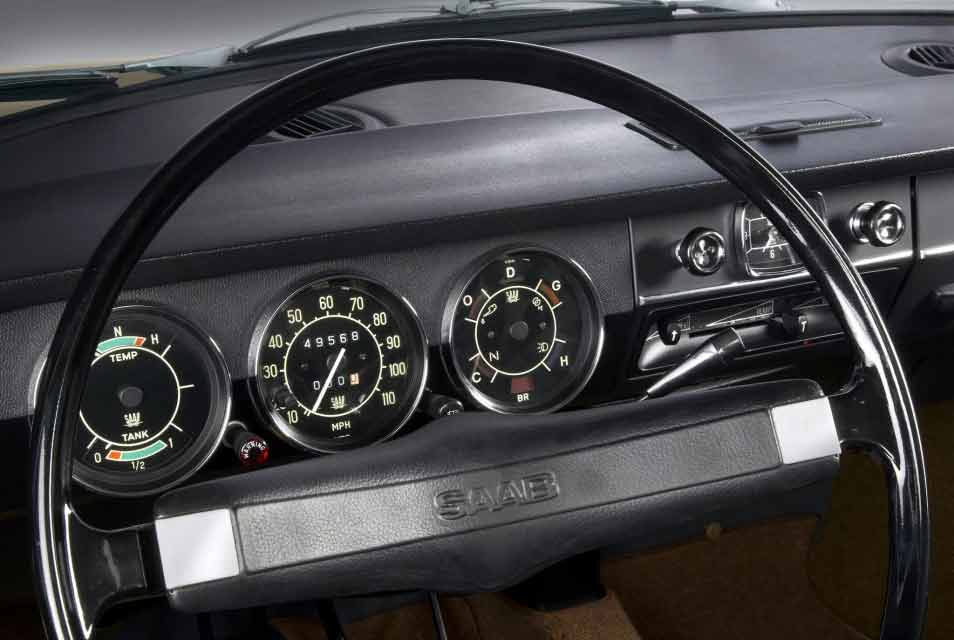 From the driver's seat of the Saab 99.