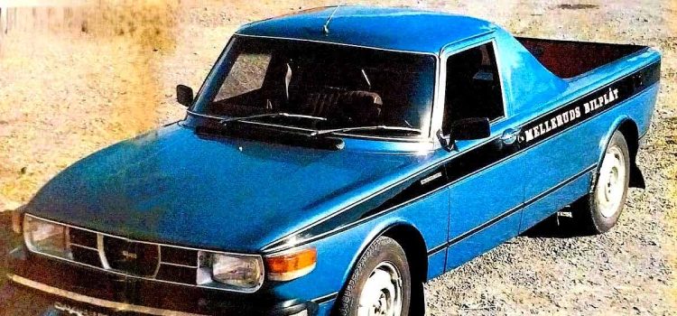 The unique Saab 99 Pickup, a custom automotive marvel created by Martinhus Kanstad at Melleruds Bilplåt, showcases a blend of practicality and sleek design.