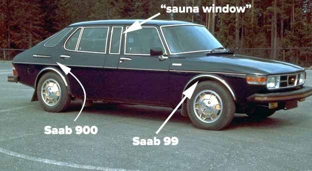 Saab 99 sauna window