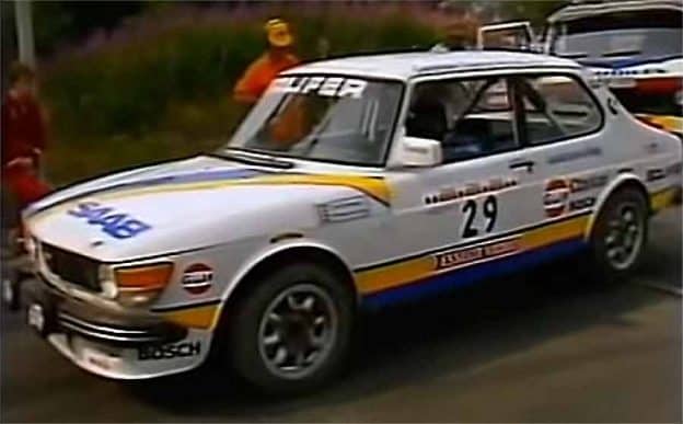 Swedish Rally Car Hero In A Saab With Engine Trouble