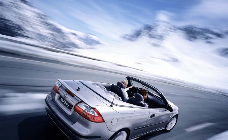 SAAB 9-3 Aero Convertible in Winter Condition