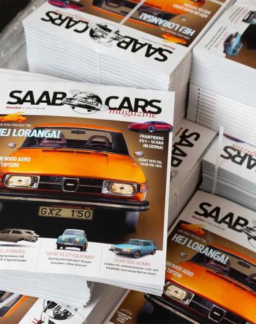 Stacks of Saab Cars Magazine Issue 13, featuring the iconic Saab 900 and packed with exclusive content, now available at the Saab Car Museum and online.