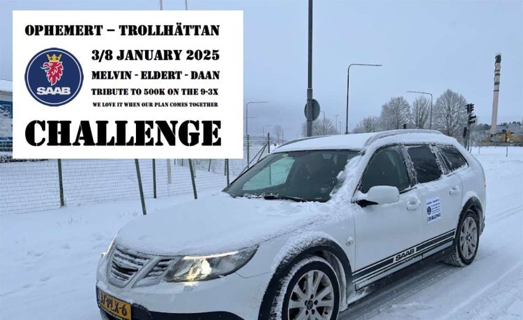 The Saab 9-3X Challenge: Melvin Könings and his team embark on a snowy 500,000 km tribute journey from Ophemert to Trollhättan.