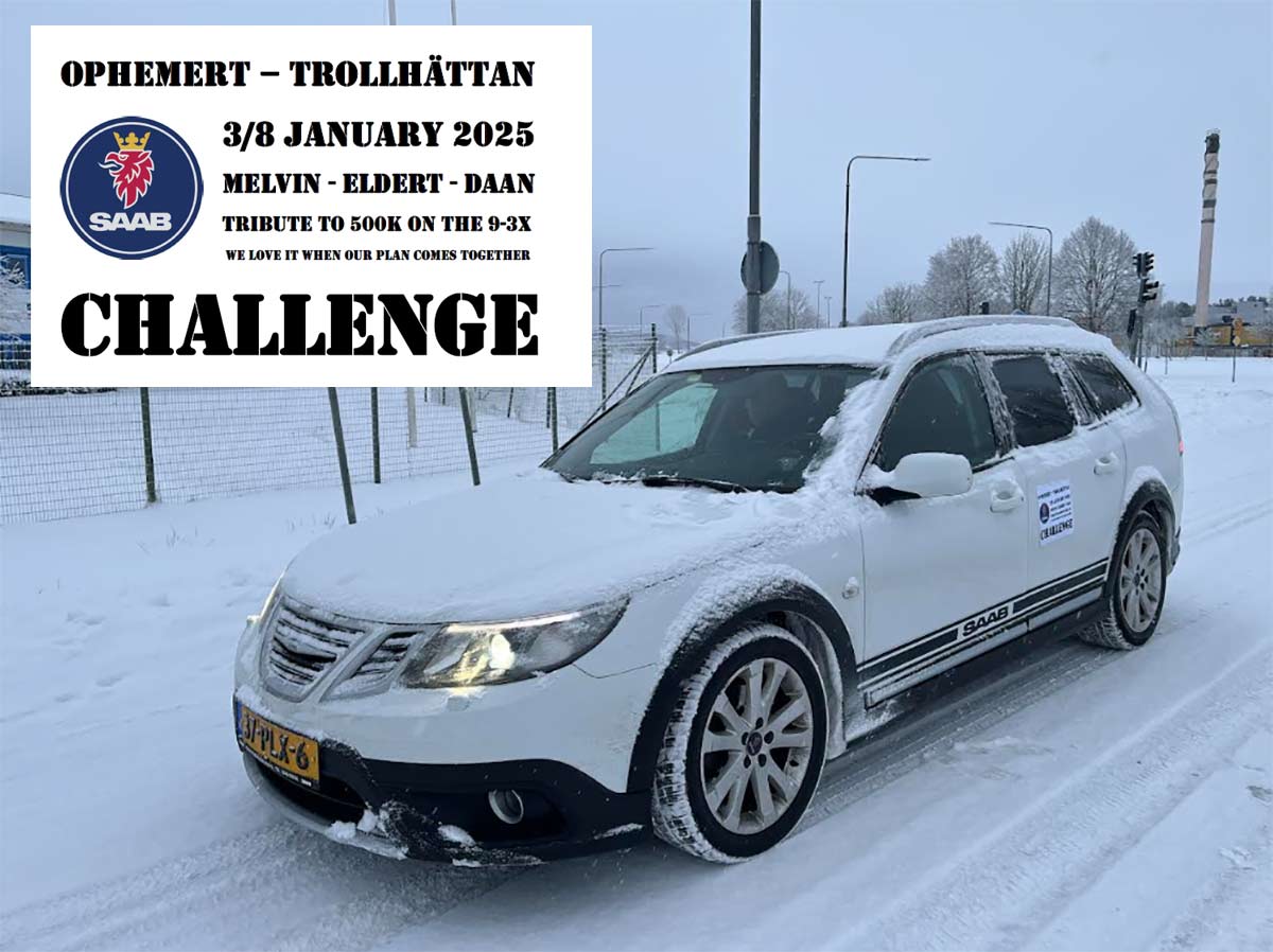 The Saab 9-3X Challenge: Melvin Könings and his team embark on a snowy 500,000 km tribute journey from Ophemert to Trollhättan.