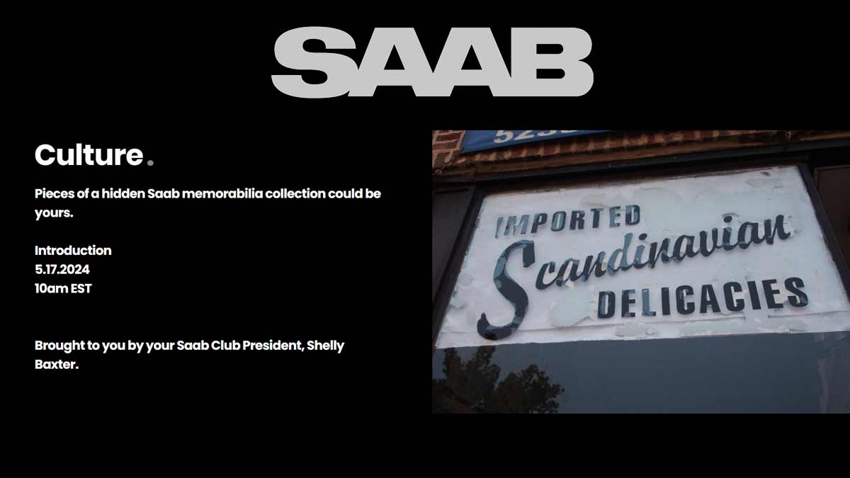 Introducing the Saab Collection platform, launched on May 17, 2024, by Saab Club President Shelly Baxter. Discover hidden treasures of Saab memorabilia and make them part of your collection. Join the community and find unique items to cherish and share your own Saab story.