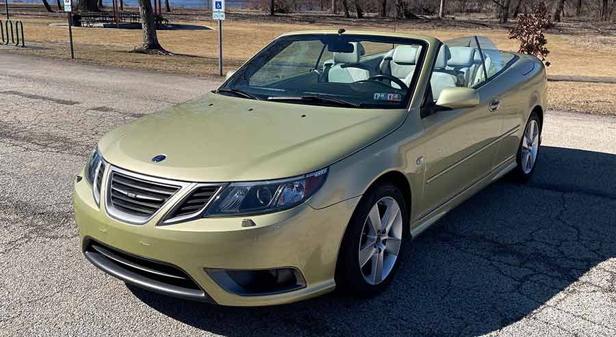 Dave Birg's impeccably preserved 2009 Saab 9-3 Convertible in ultra-rare Bright Champagne Metallic—one of just seven produced in the Spring Edition worldwide.