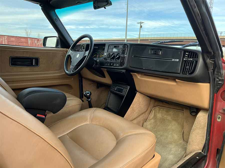 Experience Timeless Elegance with the Well-Preserved Interior of this 1987 Saab 900 Turbo Convertible