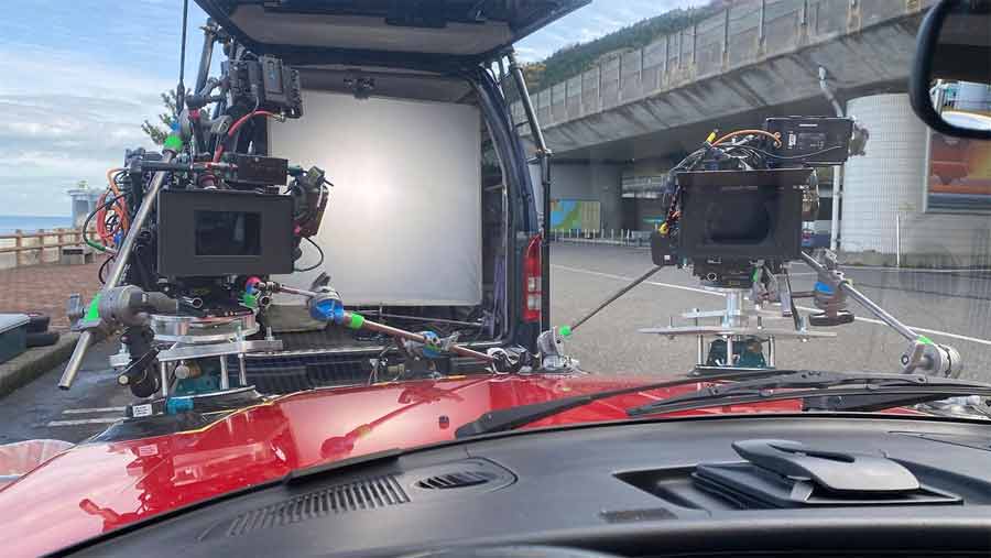 The view from the front of the cabin of the Saab 900 Cabriolet - the view that the main actors in this film had