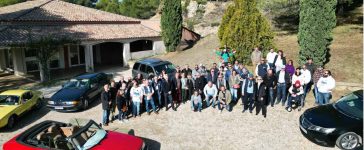 Saab enthusiasts gather at the picturesque Château Virant in Provence, celebrating a legacy of Swedish innovation and camaraderie