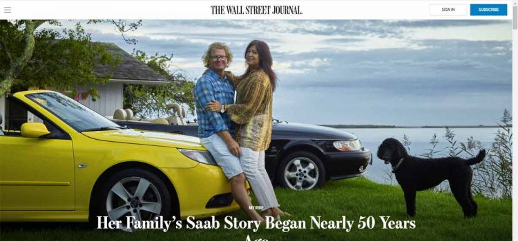 The Blinken family’s 2008 Saab 93 and 2001 Saab 93. The Blinkens own five Saabs. Saab story by WSJ