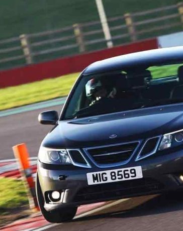 Saab 9-3 TTiD conquering Donington Park—proof that these turbocharged machines still belong on the track.