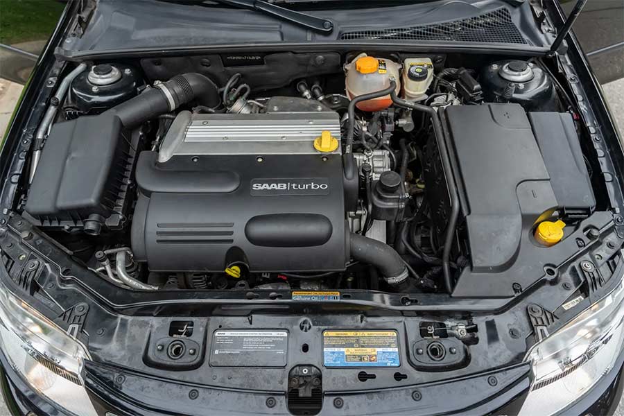 The heart of the 2007 Saab 9-3 SportCombi: a robust turbocharged 2.0-liter engine, meticulously maintained to deliver unmatched performance and reliability.