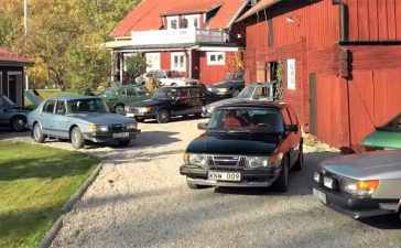 yard full of Saabs