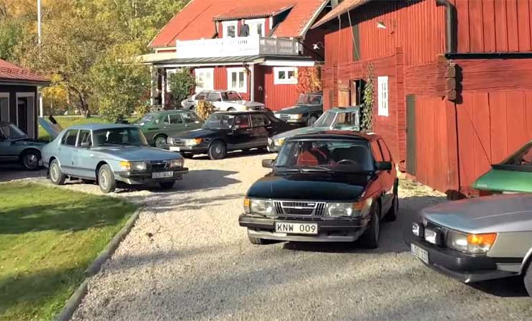 yard full of Saabs