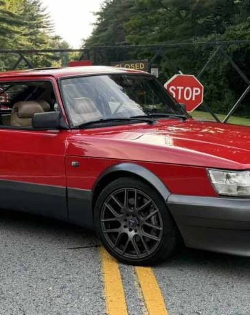 This iconic 1990 Saab 900 Turbo SPG, a favorite among Saab enthusiasts, combines Talladega Red charm with a powerhouse turbocharged engine and precision handling upgrades.