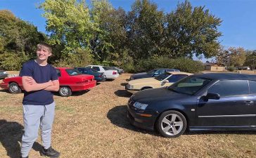 A rare sight: A teenager choosing a Saab 9-3 Aero Convertible over a Maserati and Crown Victoria. Could this be the start of a new Saab enthusiast?