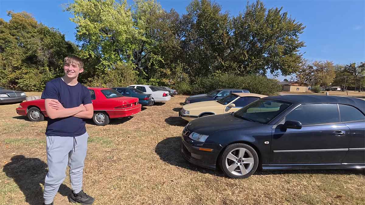 A rare sight: A teenager choosing a Saab 9-3 Aero Convertible over a Maserati and Crown Victoria. Could this be the start of a new Saab enthusiast?