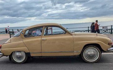 This 1973 Saab 96, captured in all its vintage glory, stands as a testament to Swedish engineering—unrestored, adventure-ready, and packed with rally-bred heritage.