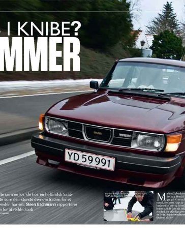 A Classic on the Road: The iconic Saab 99 Turbo, featured in a nostalgic review by Bil Magasinet, showcasing its unique design and performance that captivated enthusiasts.