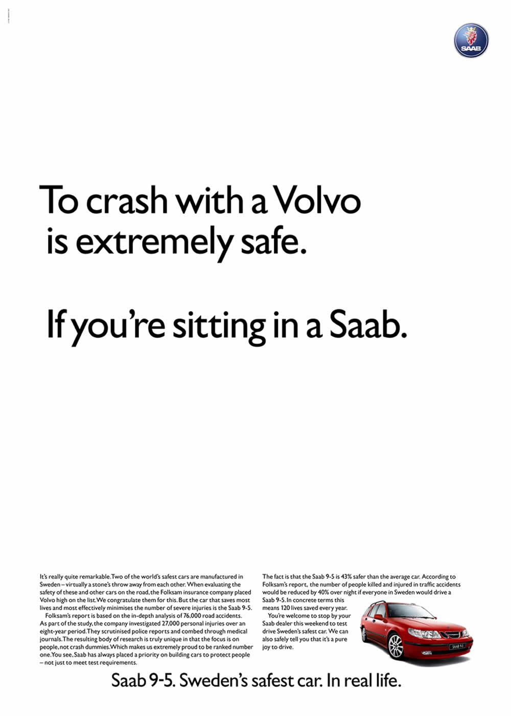 Saab 9-5 Safety Advertising 