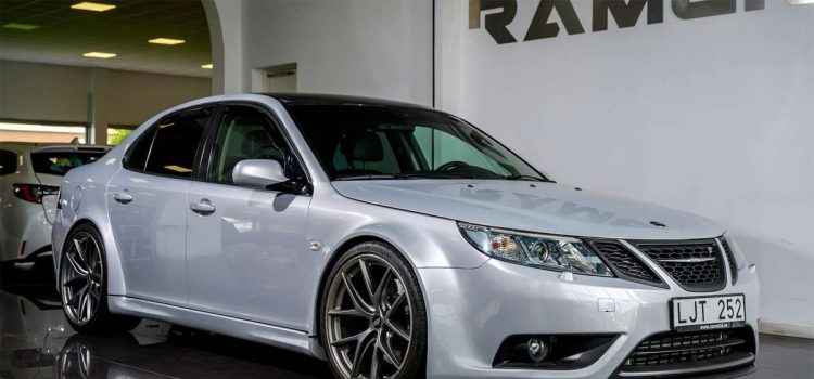 a highly modified, street-legal 2008 Saab 9-3 Aero SportSedan, featuring a stunning wide-body design and producing an incredible 700 horsepower, ready to take on both the streets and tracks.