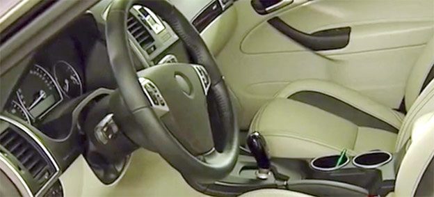 Interior of Turkish test EV car based on Saab 9-3 platform