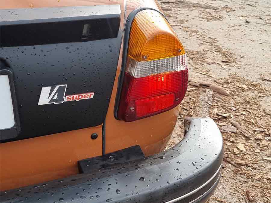 Unique to the last model years of the 96 V4 are the rear lights and rear spoiler.