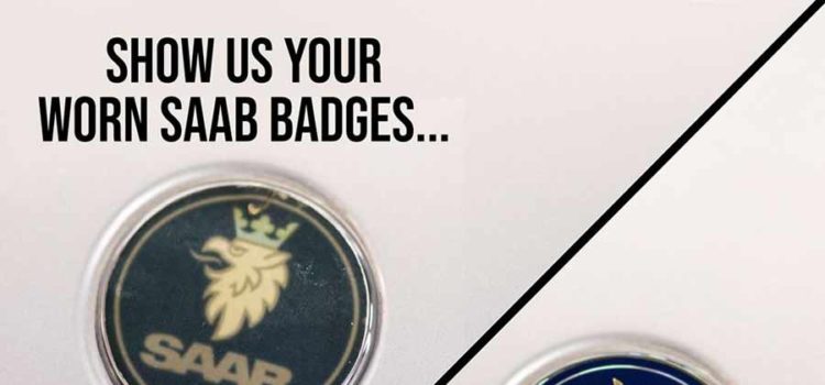 worn Saab badges